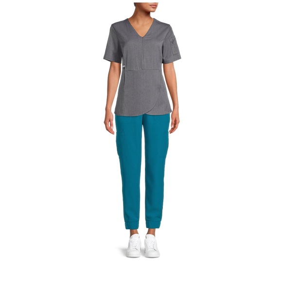 Hanes ComfortFit Stretch Women’s scrubs set XS Teal - Picture 6 of 10